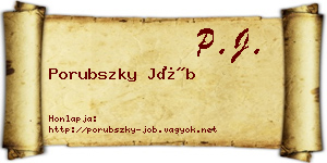 Porubszky Jób névjegykártya